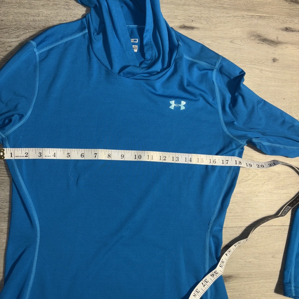 Under Armour ColdGear Fitted‎ Hoodie Women's Large Blue Athletic Performance - Picture 4 of 4